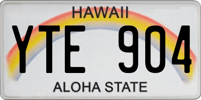 HI license plate YTE904