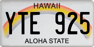 HI license plate YTE925