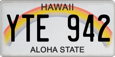 HI license plate YTE942