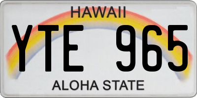 HI license plate YTE965