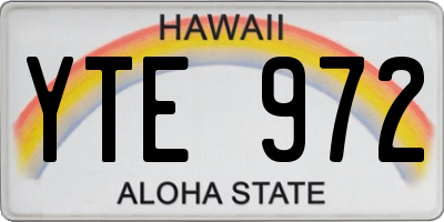 HI license plate YTE972
