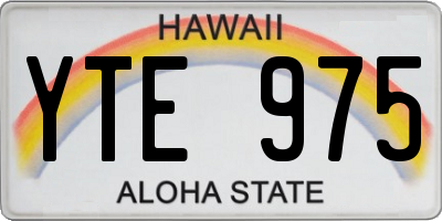 HI license plate YTE975