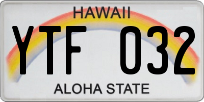 HI license plate YTF032