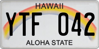 HI license plate YTF042