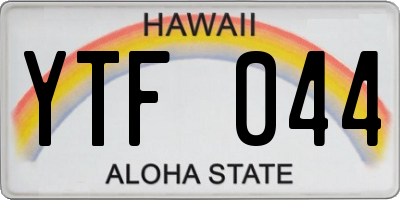 HI license plate YTF044