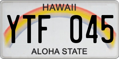 HI license plate YTF045