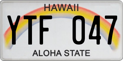 HI license plate YTF047