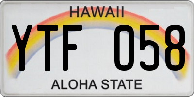 HI license plate YTF058