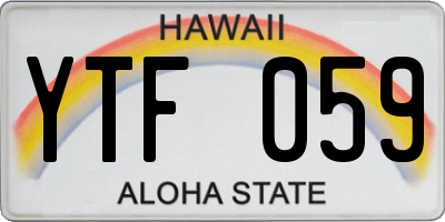 HI license plate YTF059