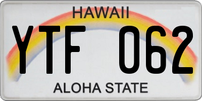 HI license plate YTF062