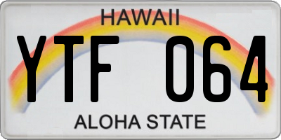 HI license plate YTF064