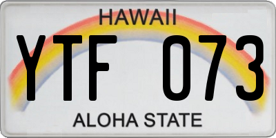 HI license plate YTF073