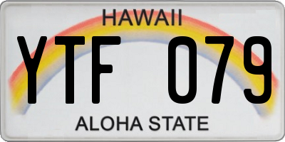 HI license plate YTF079