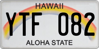 HI license plate YTF082