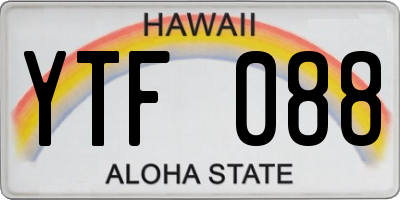 HI license plate YTF088