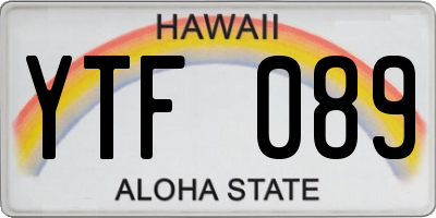 HI license plate YTF089