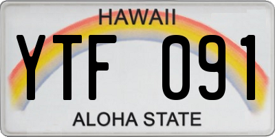HI license plate YTF091