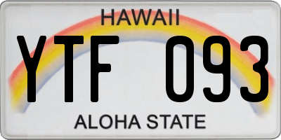 HI license plate YTF093