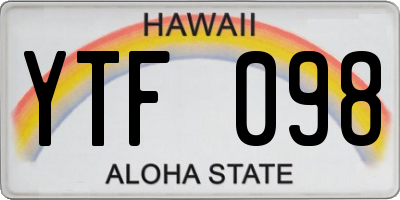 HI license plate YTF098