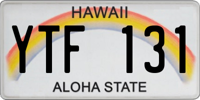 HI license plate YTF131
