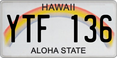 HI license plate YTF136