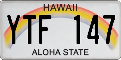 HI license plate YTF147