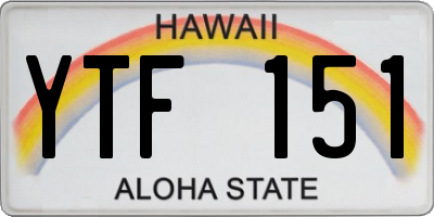 HI license plate YTF151