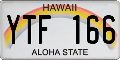 HI license plate YTF166