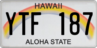 HI license plate YTF187