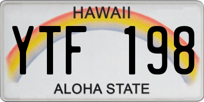 HI license plate YTF198