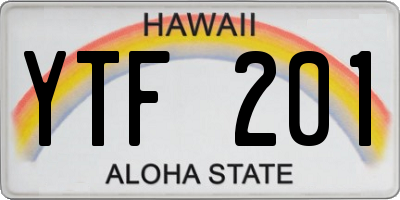 HI license plate YTF201