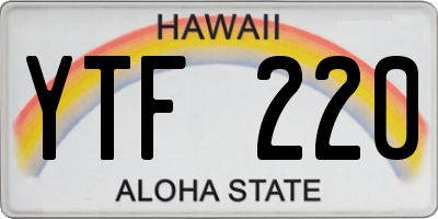 HI license plate YTF220