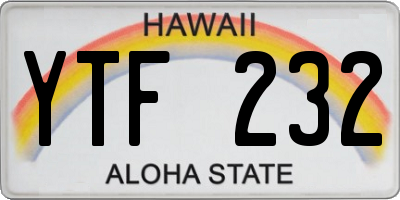 HI license plate YTF232