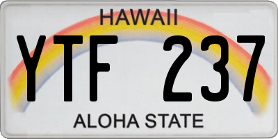 HI license plate YTF237
