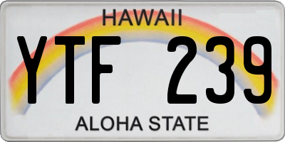 HI license plate YTF239