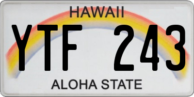 HI license plate YTF243