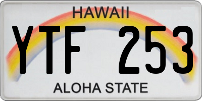 HI license plate YTF253