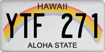HI license plate YTF271