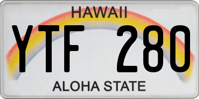 HI license plate YTF280
