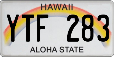 HI license plate YTF283