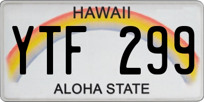 HI license plate YTF299
