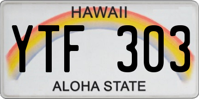 HI license plate YTF303