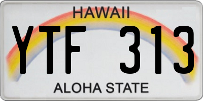 HI license plate YTF313