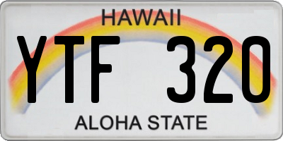 HI license plate YTF320