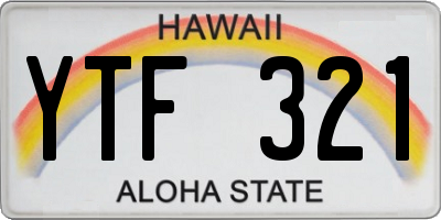 HI license plate YTF321