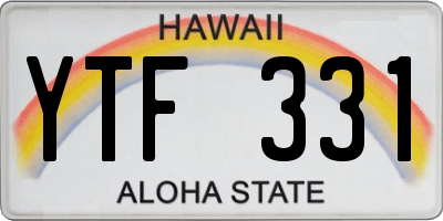 HI license plate YTF331