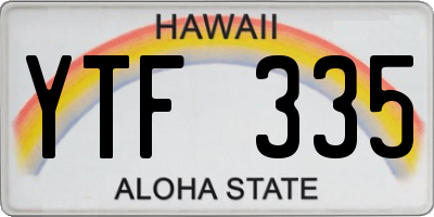 HI license plate YTF335