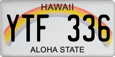 HI license plate YTF336
