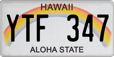 HI license plate YTF347