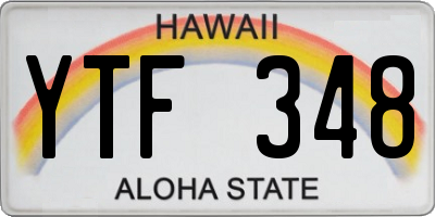 HI license plate YTF348